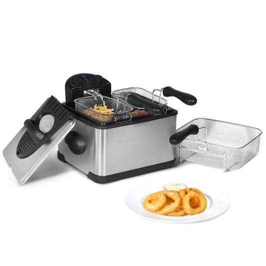 MegaChef 4.23 Quart Stainless Steel Electric Deep Fryer with Timer LuxuryLifeWay Online Store