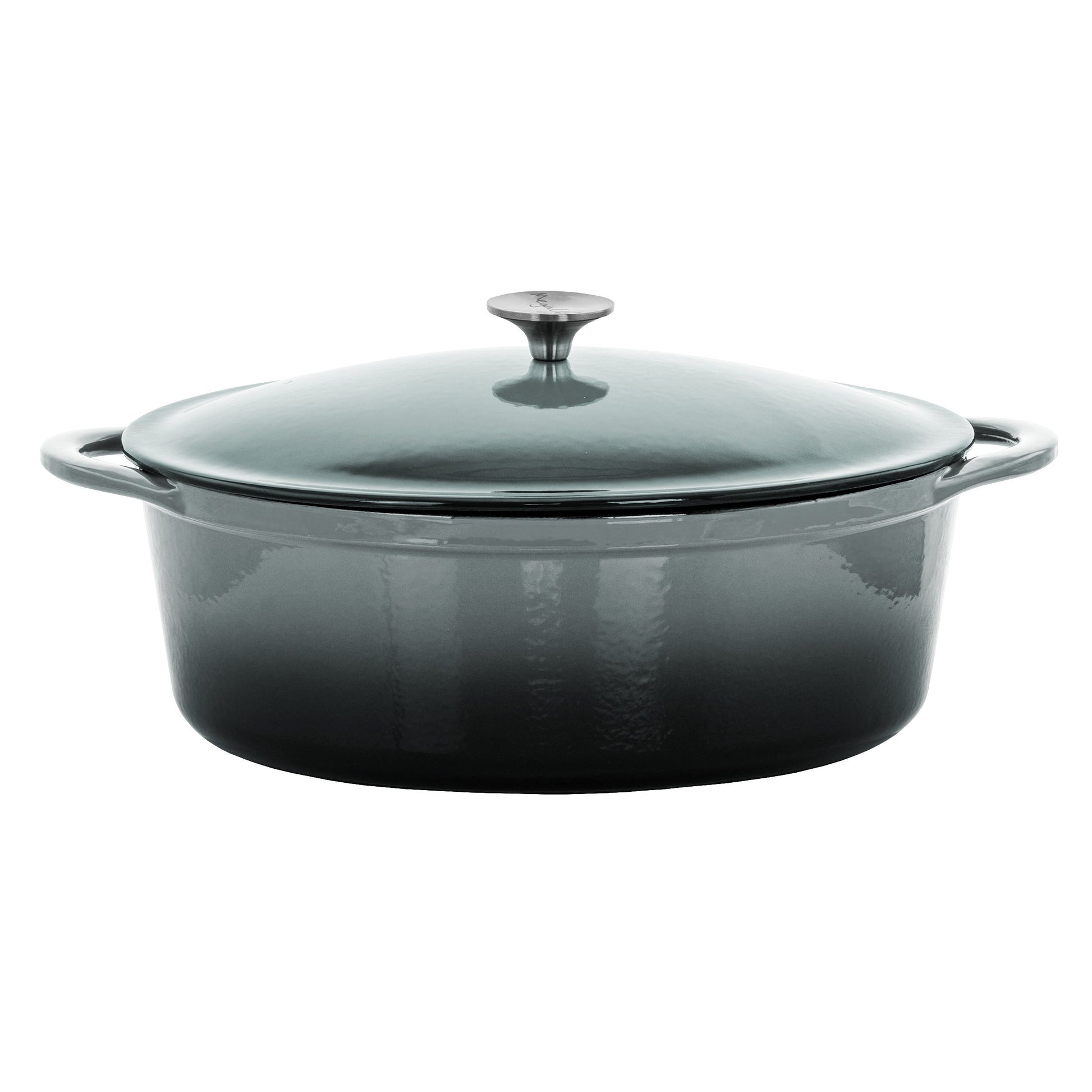 MegaChef 7 Quarts Oval Enameled Cast Iron Casserole in Gray LuxuryLifeWay Online Store