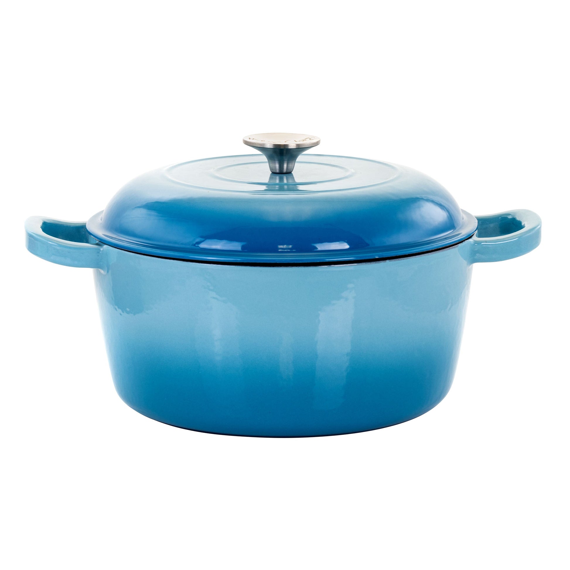 MegaChef 5 Quarts Round Enameled Cast Iron Casserole with Lid in Blue LuxuryLifeWay Online Store