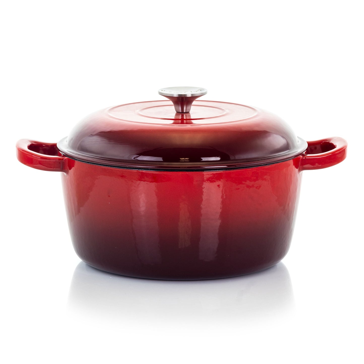 MegaChef 5 Quarts Round Enameled Cast Iron Casserole with Lid in Gradient Red LuxuryLifeWay Online Store