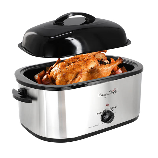 MegaChef 22 Quart Electric Roaster Oven with High Dome Self-Basting Lid LuxuryLifeWay Online Store