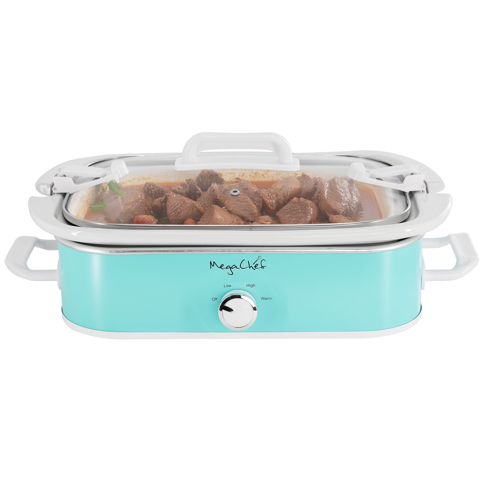 MegaChef 3.5 Quart Casserole Slow Cooker with 3 Temperature Settings in Turquoise LuxuryLifeWay Online Store