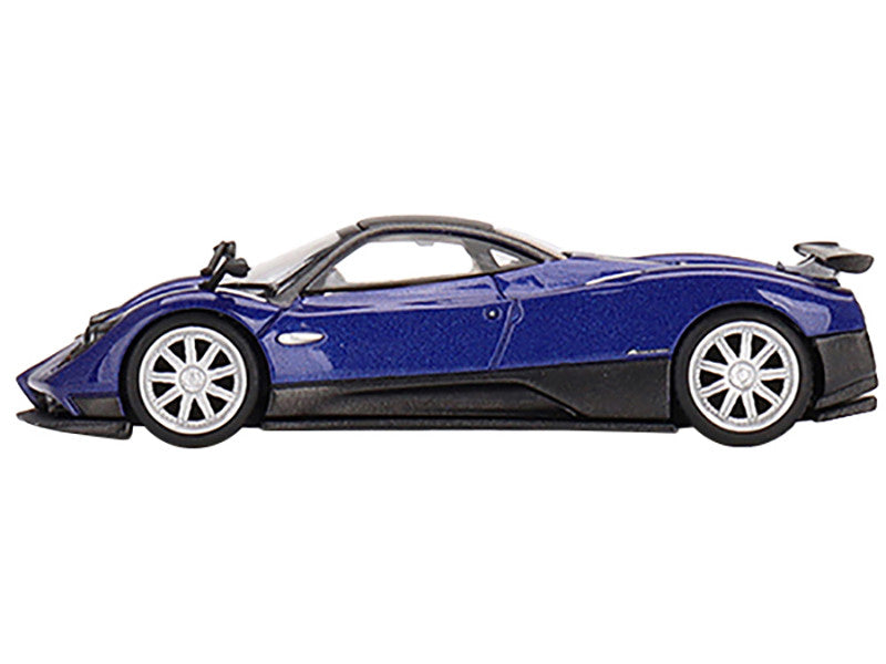 Pagani Zonda F Blu Argentina Blue Metallic with Black Top Limited Edition to 3000 pieces Worldwide 1/64 Diecast Model Car by Mini GT LuxuryLifeWay Online Store