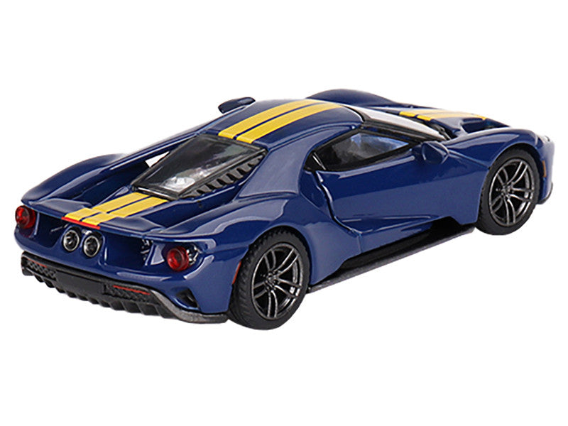 Ford GT Sunoco Blue with Yellow Stripes Limited Edition to 3600 pieces Worldwide 1/64 Diecast Model Car by Mini GT LuxuryLifeWay Online Store