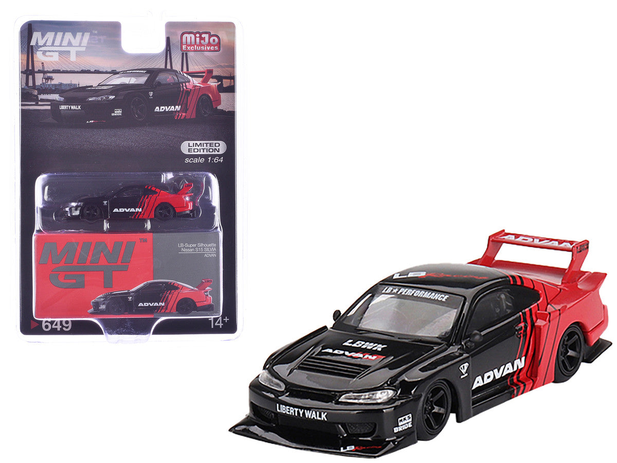 Nissan "LB-Super Silhouette" S15 SILVIA RHD (Right Hand Drive) Red and Black "ADVAN" Limited Edition 1/64 Diecast Model Car by Mini GT LuxuryLifeWay Online Store