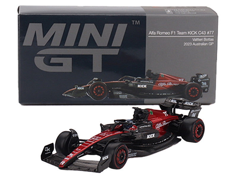 Alfa Romeo C43 #77 Valtteri Bottas "Alfa Romeo F1 Team Kick" Formula One F1 "Australian GP" (2023) Limited Edition 1/64 Diecast Model Car by Mini GT LuxuryLifeWay Online Store