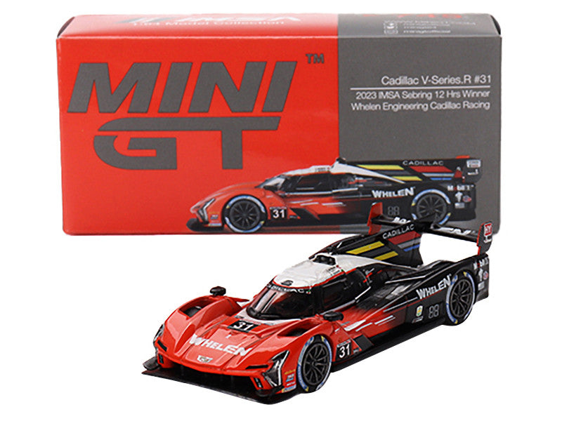 Cadillac V-Series.R #31 Jack Aitken - Pipo Derani - Alexander Sims "Whelen Engineering Racing" Winner IMSA "12 Hours of Sebring" (2023) Limited Edition to 5400 pieces Worldwide 1/64 Diecast Model Car by Mini GT LuxuryLifeWay Online Store