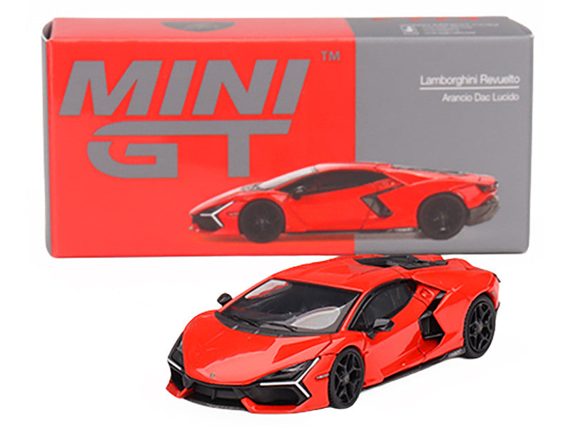 Lamborghini Revuelto Arancio Dac Lucido Orange Limited Edition to 7680 pieces Worldwide 1/64 Diecast Model Car by Mini GT LuxuryLifeWay Online Store