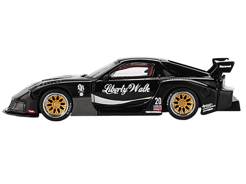 Mazda RX-7 LB-Super Silhouette #20 "Liberty Walk" Black Limited Edition 1/64 Diecast Model Car by Mini GT LuxuryLifeWay Online Store