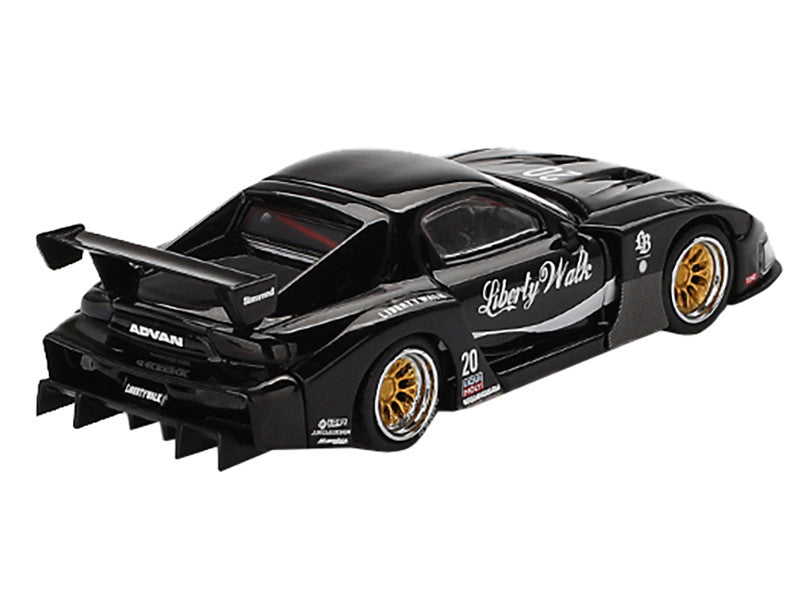 Mazda RX-7 LB-Super Silhouette #20 "Liberty Walk" Black Limited Edition 1/64 Diecast Model Car by Mini GT LuxuryLifeWay Online Store