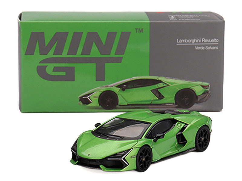 Lamborghini Revuelto Verde Selvans Green Metallic Limited Edition 1/64 Diecast Model Car by Mini GT LuxuryLifeWay Online Store