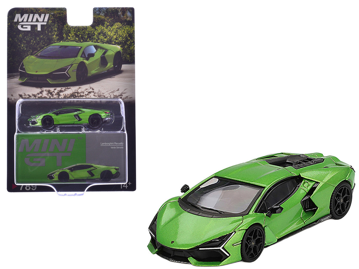 Lamborghini Revuelto Verde Selvans Green Metallic Limited Edition 1/64 Diecast Model Car by Mini GT LuxuryLifeWay Online Store