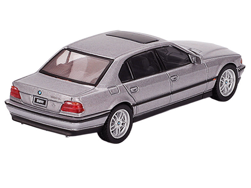 BMW 750IL Aspen Silver Metallic with Sun Roof Limited Edition 1/64 Diecast Model Car by Mini GT LuxuryLifeWay Online Store