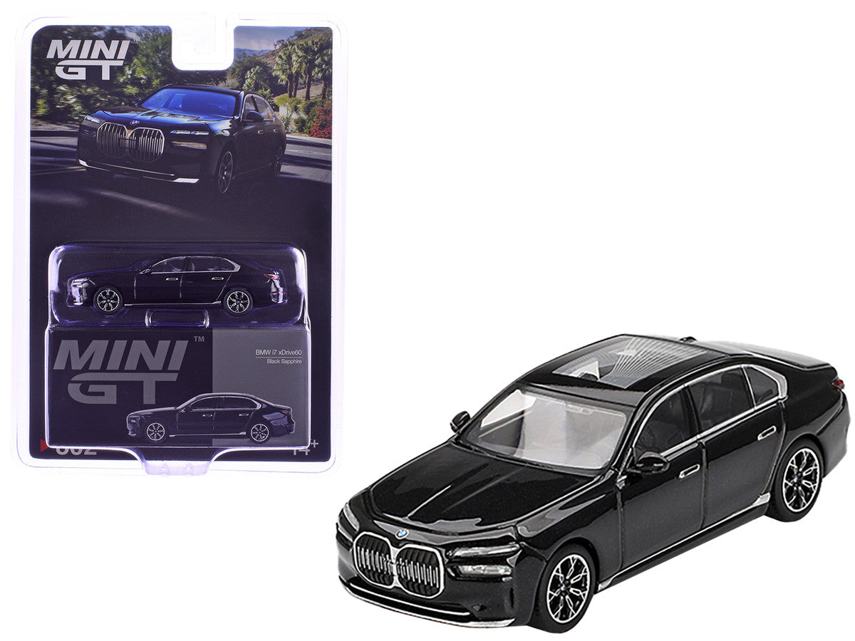 BMW i7 xDrive60 Black Sapphire Limited Edition 1/64 Diecast Model Car by Mini GT LuxuryLifeWay Online Store