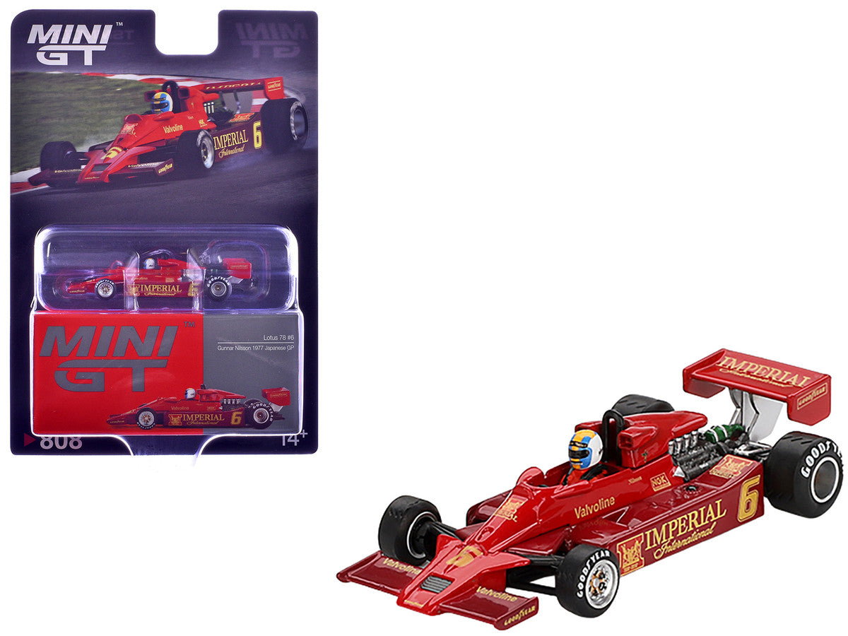 Lotus 78 #6 Gunnar Nilsson "John Player Team Lotus" Formula One F1 "Japanese GP" (1977) Limited Edition 1/64 Diecast Model Car by Mini GT LuxuryLifeWay Online Store