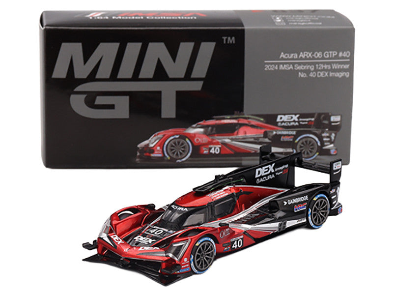 Acura ARX-06 GTP #40 Louis Deletraz - Colton Herta - Jordan Taylor "Wayne Taylor Racing with Andretti" Winner IMSA "12 Hours of Sebring" (2024) Limited Edition 1/64 Diecast Model Car by Mini GT LuxuryLifeWay Online Store