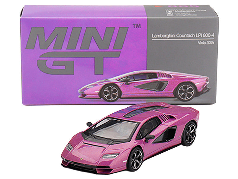 Lamborghini Countach LPI 800-4 Viola 30th Metallic Limited Edition 1/64 Diecast Model Car by Mini GT LuxuryLifeWay Online Store