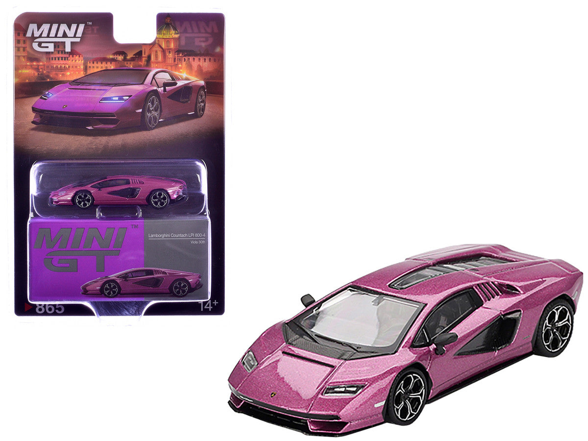 Lamborghini Countach LPI 800-4 Viola 30th Metallic Limited Edition 1/64 Diecast Model Car by Mini GT LuxuryLifeWay Online Store