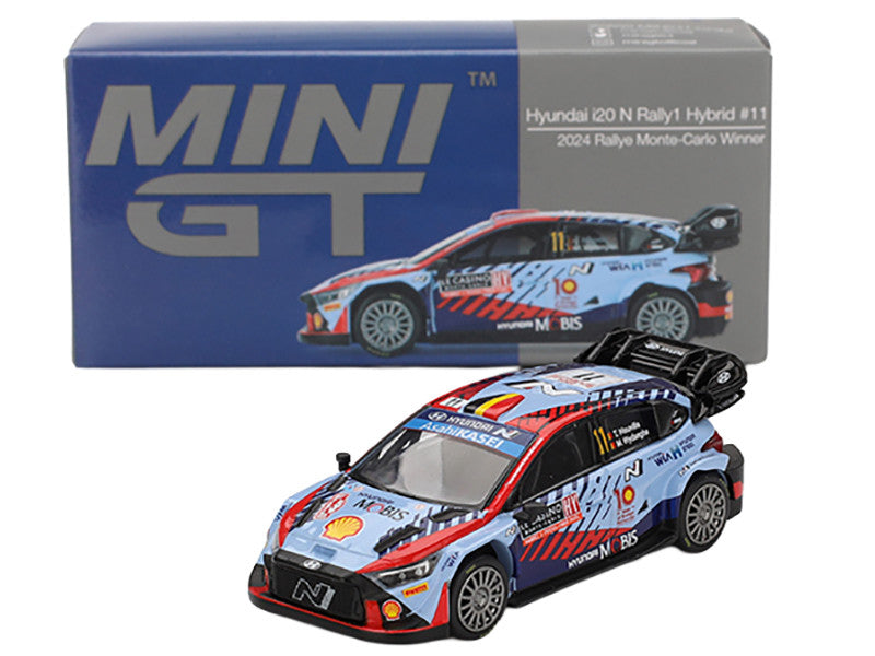 Hyundai i20 N Rally1 Hybrid #11 Thierry Neuville - Martijn Wydaeghe Winner "Rallye Monte-Carlo" (2024) Limited Edition 1/64 Diecast Model Car by Mini GT LuxuryLifeWay Online Store