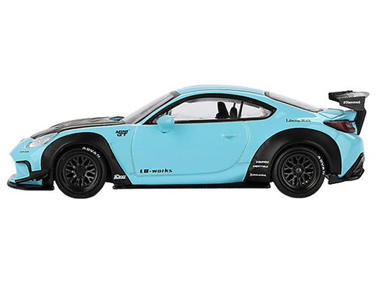 Toyota GR86 "LB-Nation - Liberty Walk" Baby Blue with Carbon Hood Limited Edition 1/64 Diecast Model Car by Mini GT LuxuryLifeWay Online Store