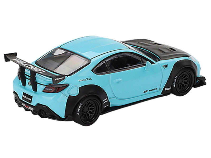 Toyota GR86 "LB-Nation - Liberty Walk" Baby Blue with Carbon Hood Limited Edition 1/64 Diecast Model Car by Mini GT LuxuryLifeWay Online Store