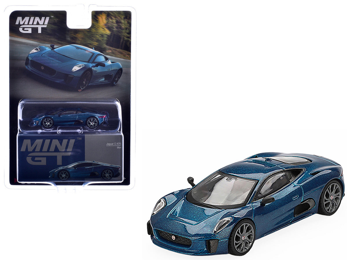 Jaguar C-X75 Blue Metallic Limited Edition 1/64 Diecast Model Car by Mini GT LuxuryLifeWay Online Store