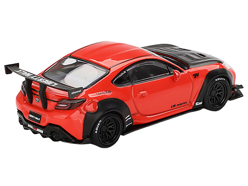 Toyota GR86 "LB-Nation - Liberty Walk" Red with Carbon Hood Limited Edition 1/64 Diecast Model Car by Mini GT LuxuryLifeWay Online Store