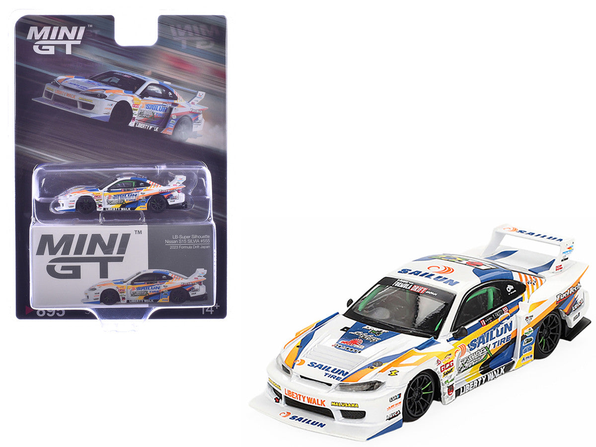 Nissan "LB-Super Silhouette" S15 SILVIA RHD (Right Hand Drive) #555 Yukio Fausto "Formula Drift Japan" (2023) Limited Edition 1/64 Diecast Model Car by Mini GT LuxuryLifeWay Online Store