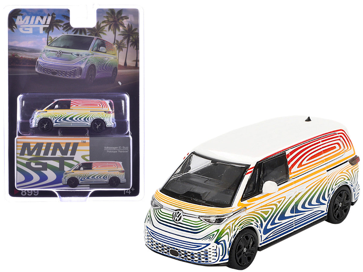 Volkswagen ID. Buzz Van Prototype "Rainbow" Limited Edition 1/64 Diecast Model Car by Mini GT LuxuryLifeWay Online Store