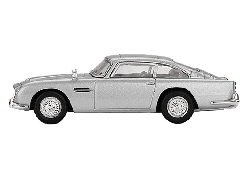 Aston Martin DB5 RHD (Right Hand Drive) Birch Silver Metallic 007 James Bond "Thunderball" (1965) Movie Limited Edition 1/64 Diecast Model Car by Mini GT LuxuryLifeWay Online Store