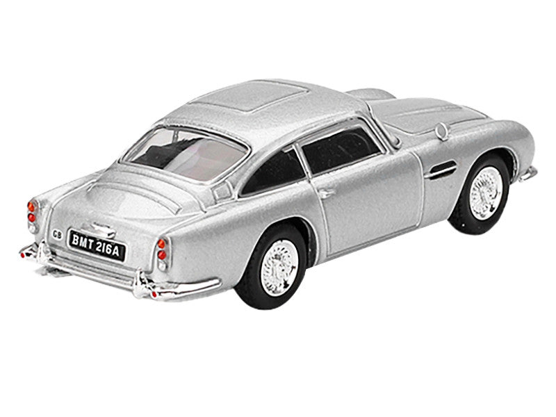 Aston Martin DB5 RHD (Right Hand Drive) Birch Silver Metallic 007 James Bond "Thunderball" (1965) Movie Limited Edition 1/64 Diecast Model Car by Mini GT LuxuryLifeWay Online Store