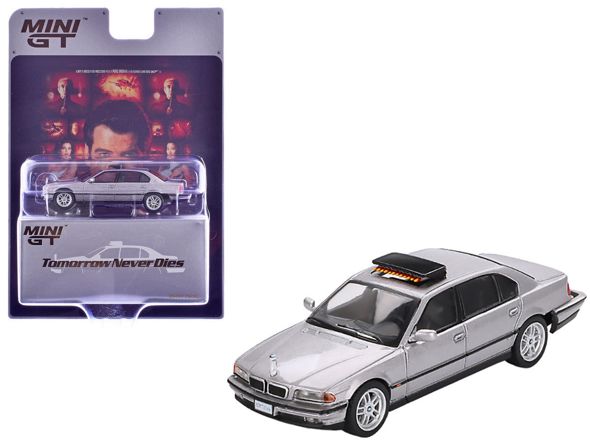 BMW 750IL Gray Metallic 007 James Bond "Tomorrow Never Dies" (1997) Movie Limited Edition 1/64 Diecast Model Car by Mini GT LuxuryLifeWay Online Store