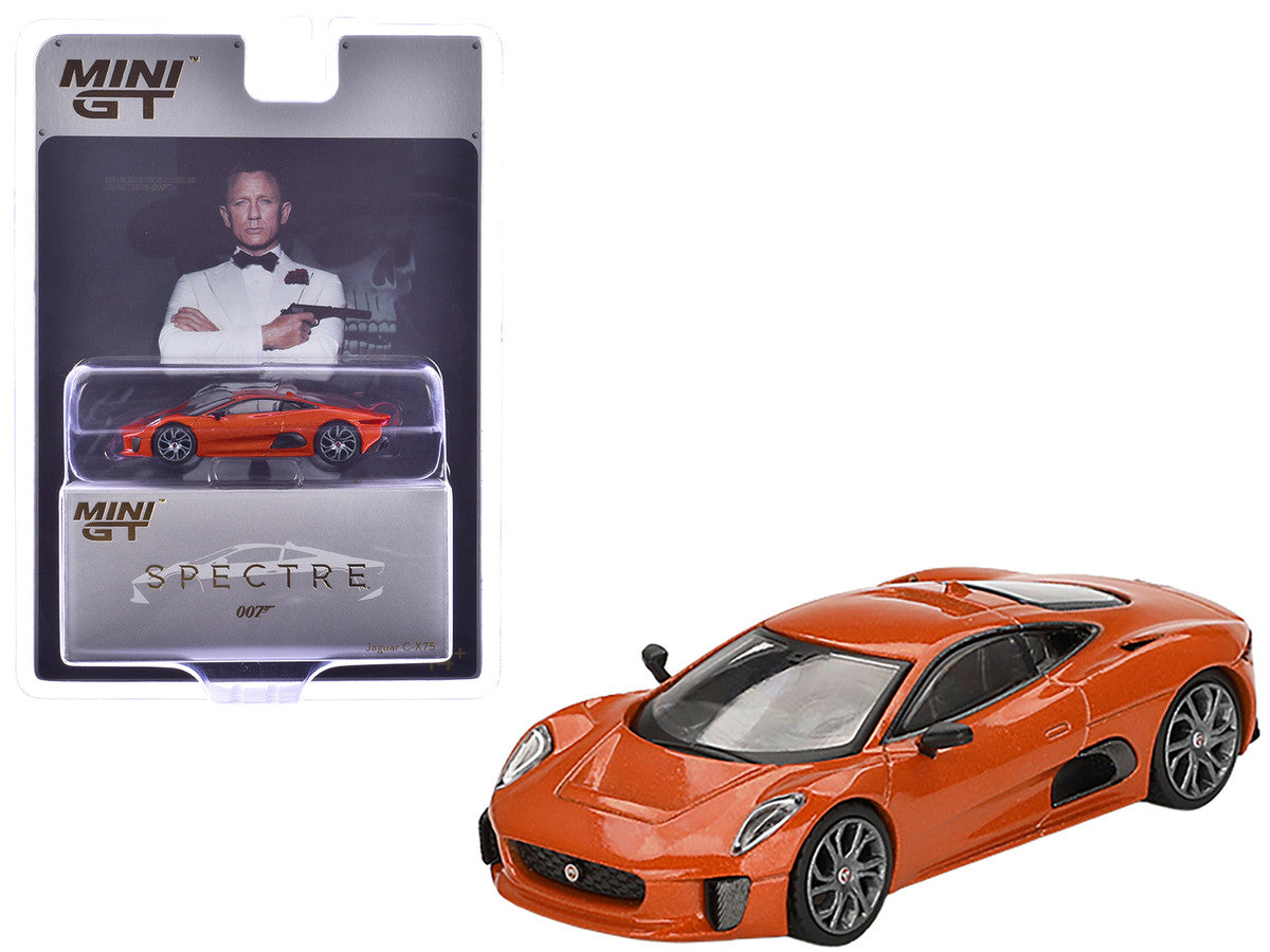 Jaguar C-X75 Orange Metallic 007 James Bond "Spectre" (2015) Movie Limited Edition 1/64 Diecast Model Car by Mini GT LuxuryLifeWay Online Store