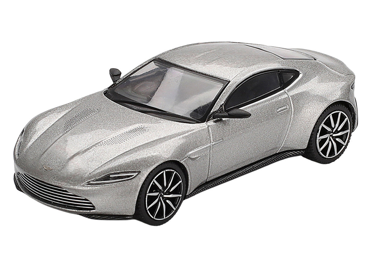 Aston Martin DB10 Silver Metallic 007 James Bond "Spectre" (2015) Movie Limited Edition 1/64 Diecast Model Car by Mini GT LuxuryLifeWay Online Store
