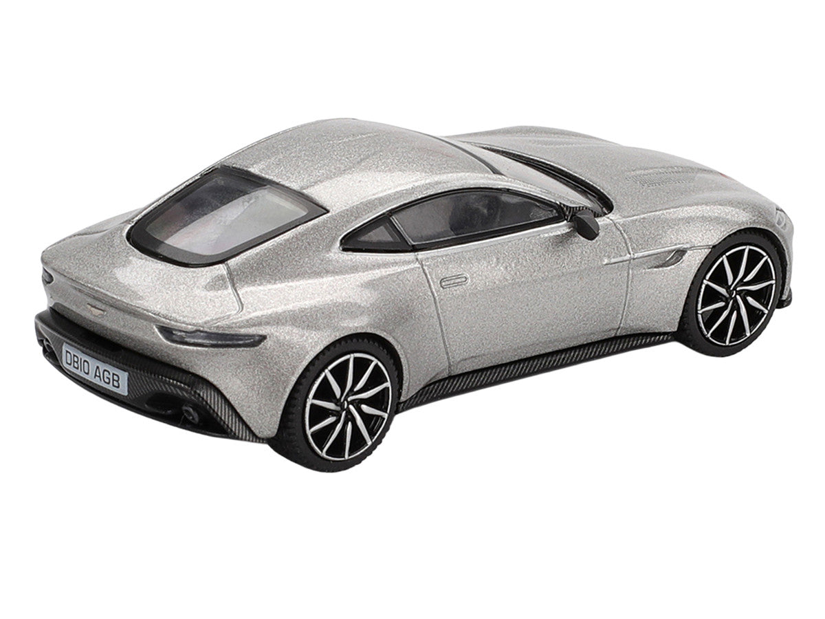 Aston Martin DB10 Silver Metallic 007 James Bond "Spectre" (2015) Movie Limited Edition 1/64 Diecast Model Car by Mini GT LuxuryLifeWay Online Store