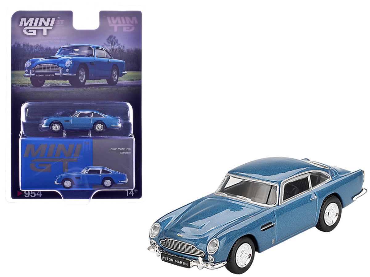 Aston Martin DB5 Sierra Blue Metallic Limited Edition 1/64 Diecast Model Car by Mini GT LuxuryLifeWay Online Store