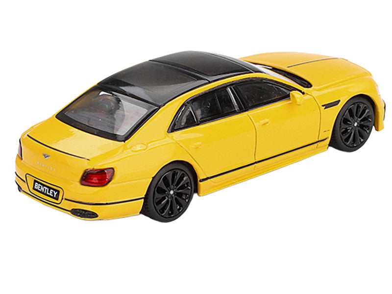 Bentley Flying Spur Monaco Yellow with Black Top Limited Edition 1/64 Diecast Model Car by Mini GT LuxuryLifeWay Online Store