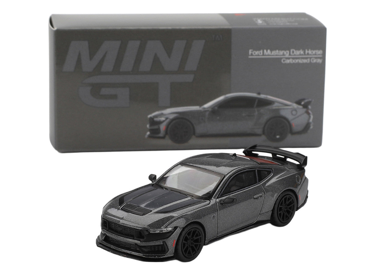 2024 Ford Mustang Dark Horse Carbonized Gray Metallic Limited Edition 1/64 Diecast Model Car by Mini GT LuxuryLifeWay Online Store