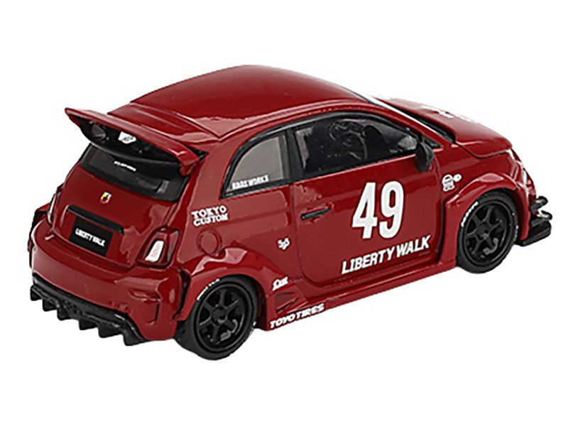 ABARTH 595 #49 "LB-Works x Abas Works" Red Limited Edition 1/64 Diecast Model Car by Mini GT LuxuryLifeWay Online Store