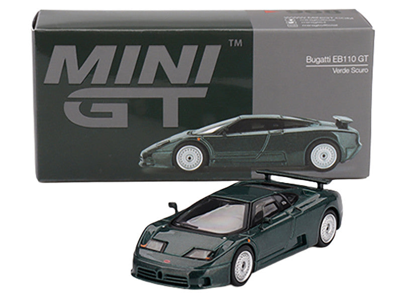 Bugatti EB110 GT Verde Scuro Dark Green Metallic Limited Edition 1/64 Diecast Model Car by Mini GT LuxuryLifeWay Online Store