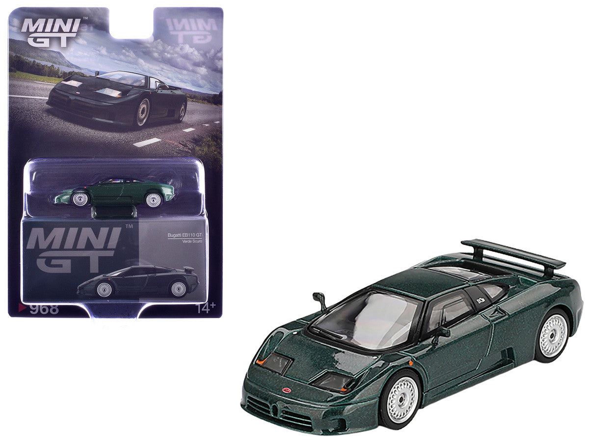 Bugatti EB110 GT Verde Scuro Dark Green Metallic Limited Edition 1/64 Diecast Model Car by Mini GT LuxuryLifeWay Online Store
