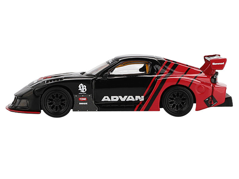 Mazda RX-7 LB-Super Silhouette RHD (Right Hand Drive) "Advan" Black and Red Limited Edition 1/64 Diecast Model Car by Mini GT LuxuryLifeWay Online Store