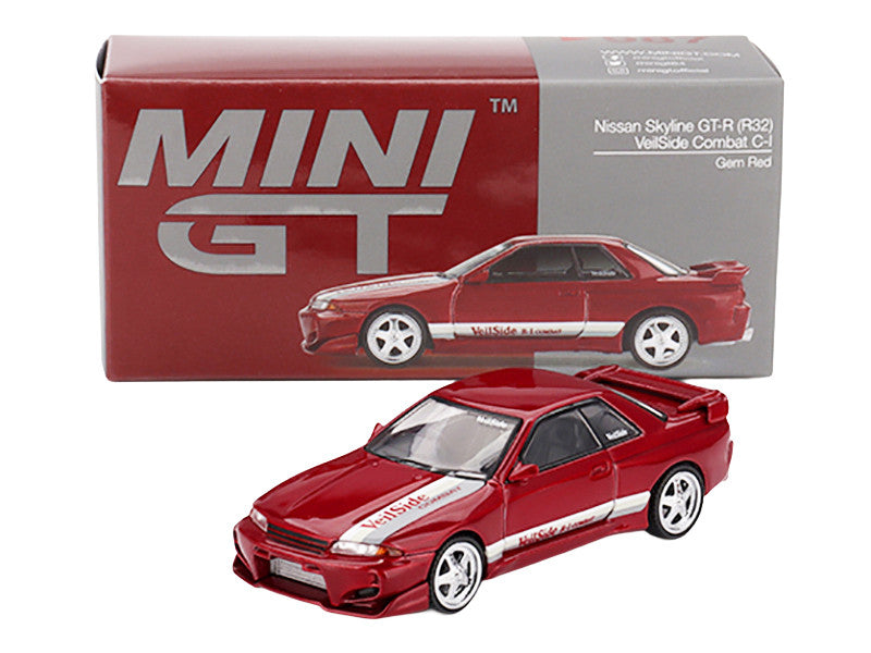 Nissan Skyline GT-R (R32) RHD (Right Hand Drive) "Veilside Combat C-I" Gem Red Metallic Limited Edition 1/64 Diecast Model Car by Mini GT LuxuryLifeWay Online Store