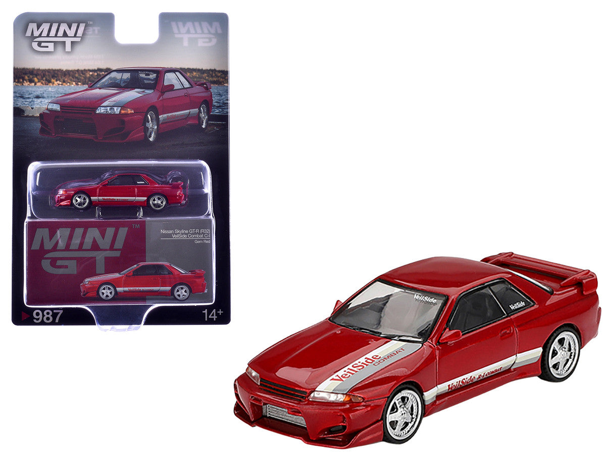 Nissan Skyline GT-R (R32) RHD (Right Hand Drive) "Veilside Combat C-I" Gem Red Metallic Limited Edition 1/64 Diecast Model Car by Mini GT LuxuryLifeWay Online Store