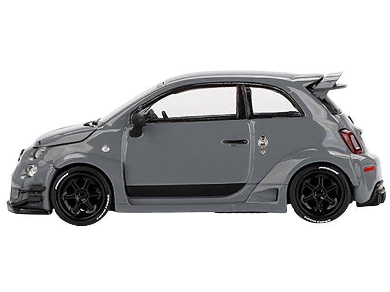 ABARTH 595 #49 "LB-Works x Abas Works" Gray Limited Edition 1/64 Diecast Model Car by Mini GT LuxuryLifeWay Online Store