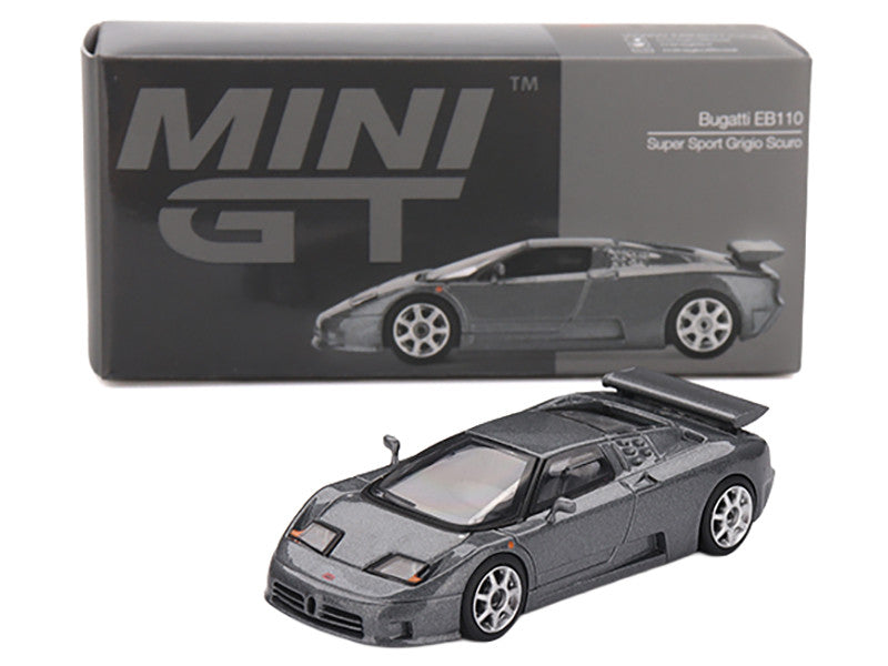 Bugatti EB110 Super Sport Grigio Scuro Dark Gray Metallic Limited Edition 1/64 Diecast Model Car by Mini GT LuxuryLifeWay Online Store