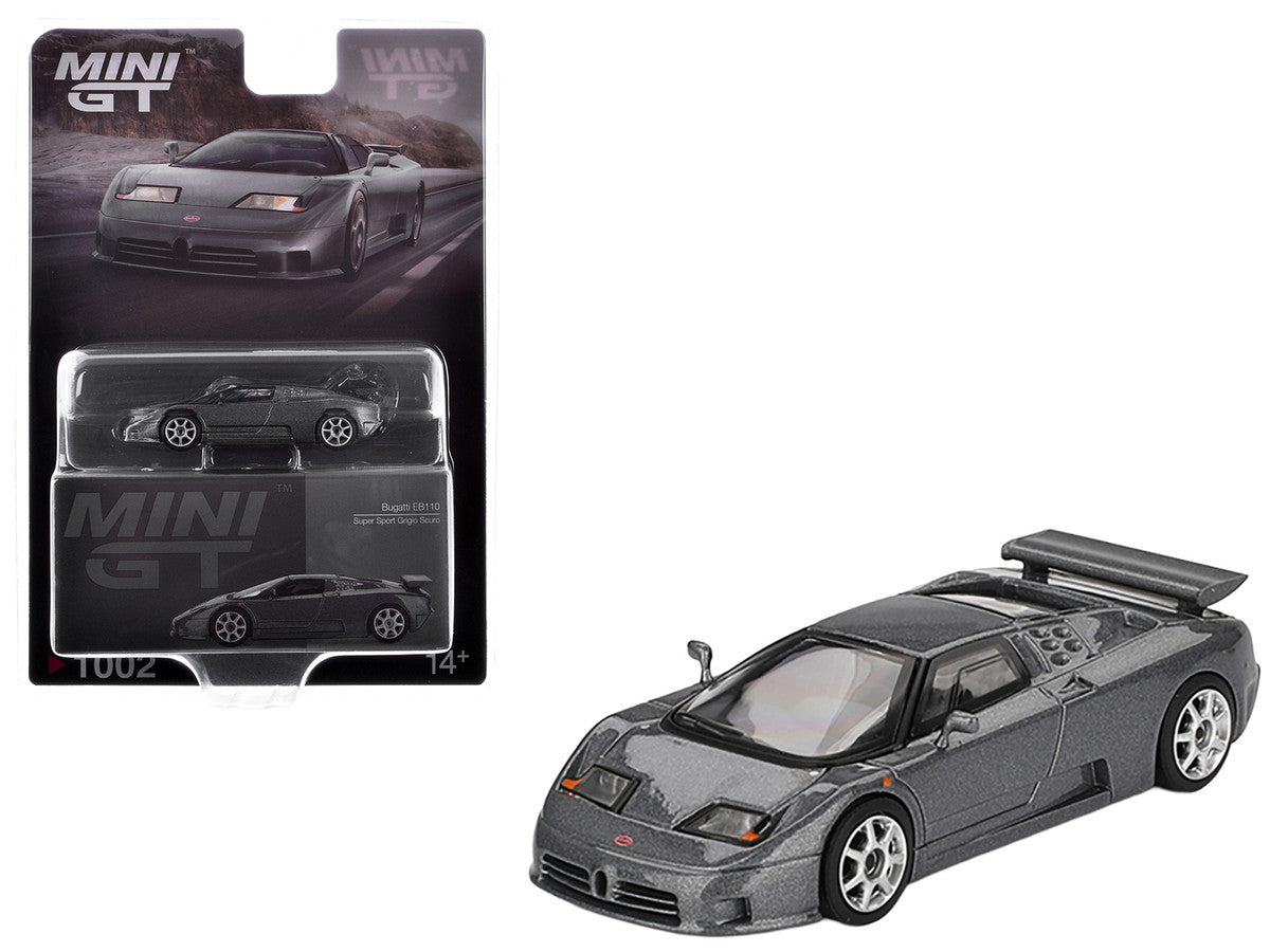 Bugatti EB110 Super Sport Grigio Scuro Dark Gray Metallic Limited Edition 1/64 Diecast Model Car by Mini GT LuxuryLifeWay Online Store