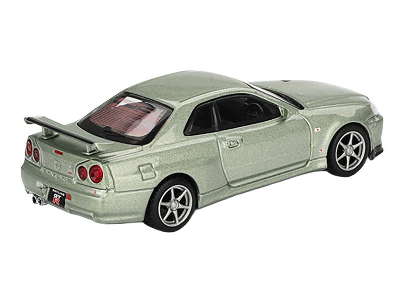 Nissan Skyline GT-R (R34) V-Spec II Nur RHD (Right Hand Drive) Millenium Jade Metallic Limited Edition 1/64 Diecast Model Car by Mini GT LuxuryLifeWay Online Store
