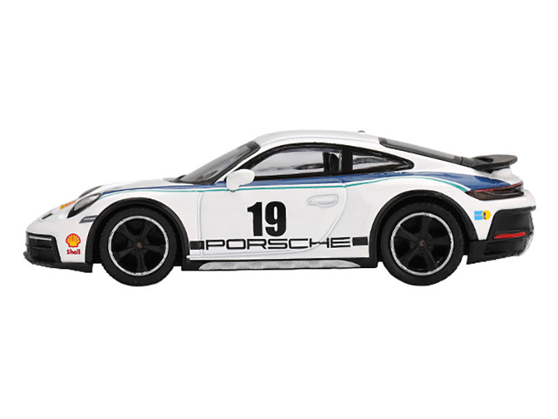 Porsche 911 Dakar #19 "Rally 1974" Tribute Livery White with Blue Stripes Limited Edition 1/64 Diecast Model Car by Mini GT LuxuryLifeWay Online Store