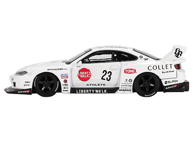 Nissan Silvia (S15) LB-Super Silhouette RHD (Right Hand Drive) #23 "Athlete" White with Graphics Limited Edition 1/64 Diecast Model Car by Mini GT LuxuryLifeWay Online Store